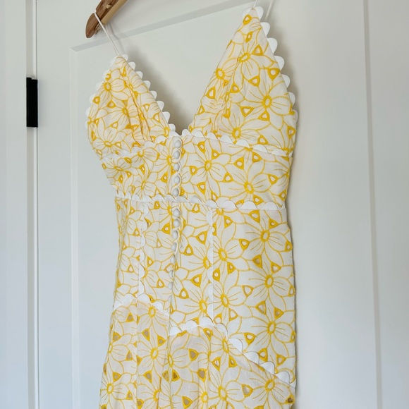 ACLER Stanton Cotton Eyelet Midi Dress in Yellow - Picture 3 of 8